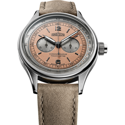 Angelus Chronographe Tachymètre Steel Pink