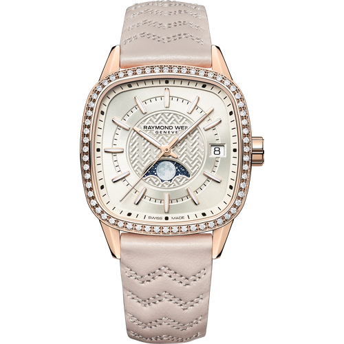Raymond Weil Freelancer Automatic Moon Phase and Leather Strap Cushion Shape