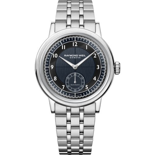 Raymond Weil Millesime Men's Automatic Small Seconds Tuxedo Midnight Blue and Black Dial Bracelet