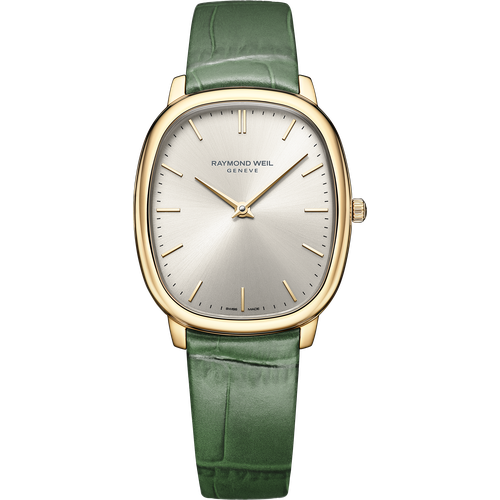 Raymond Weil Toccata Heritage Old Silver Dial Green Leather Strap Quartz