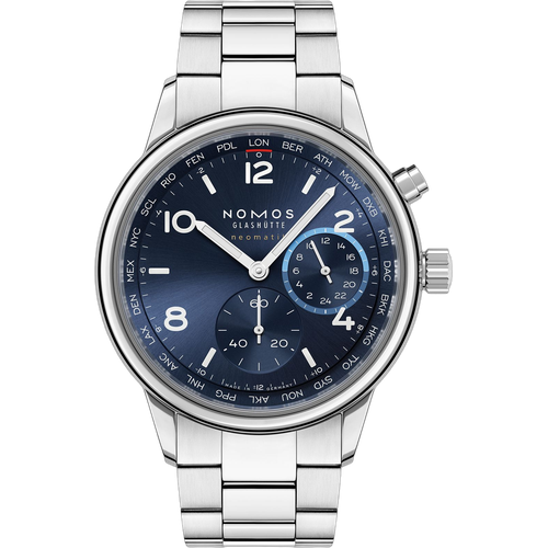 NOMOS Glashütte Club Sport neomatik Worldtimer blue