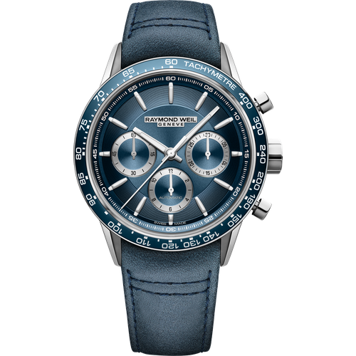 Raymond Weil Freelancer Men's Automatic Chronograph Blue Leather