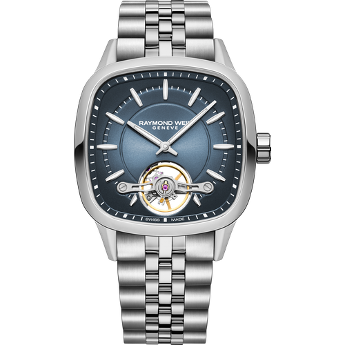 Raymond Weil Freelancer Calibre RW1212 Men's Automatic Blue Steel Cushion Shape
