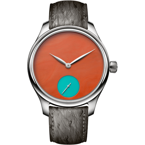 H. Moser & Cie. Endeavour Small Seconds Concept POP Deep orange coral and turquoise