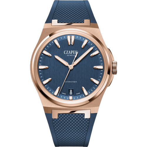 Czapek Antarctique Mount Erebus Aqua Blue Rose Gold and Rubber