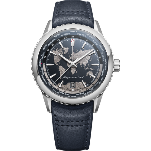 Raymond Weil Freelancer Men's World-Traveller GMT Blue Dial Leather Automatic