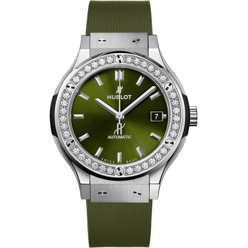 Hublot Classic Fusion Titanium Green Diamonds