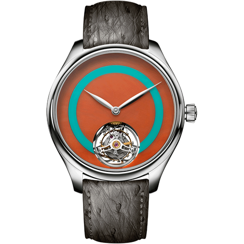 H. Moser & Cie. Endeavour Tourbillon Concept POP Deep orange coral and turquoise