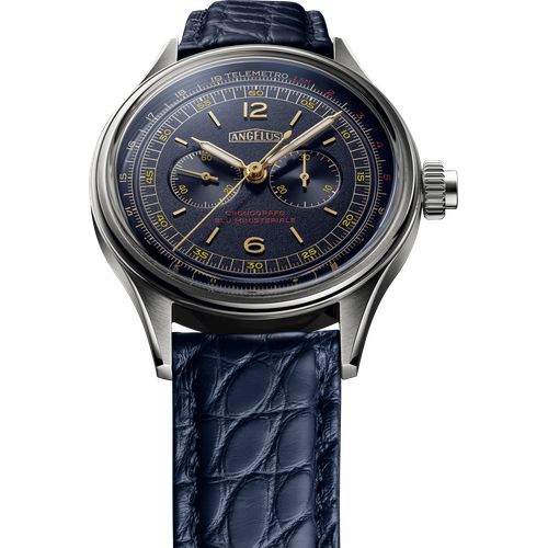 Angelus Cronografo Telemetro Blu Ministeriale Steel
