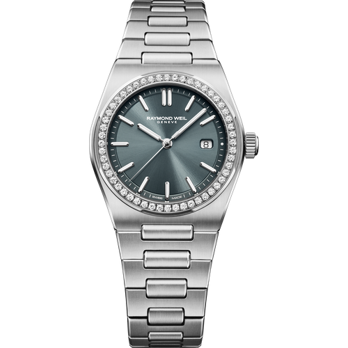 Raymond Weil A.R.T. Charcoal Blue Dial Diamond-Set Bezel Integrated Bracelet Quartz