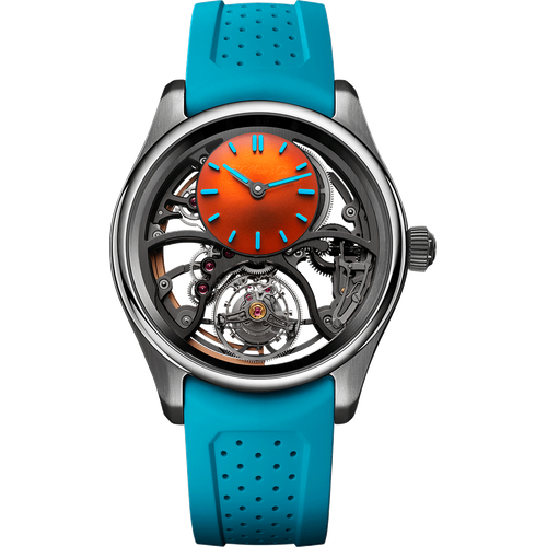H. Moser & Cie. Pioneer Cylindrical Tourbillon Skeleton Spiced Aqua