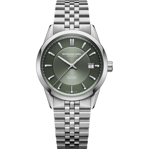 Raymond Weil Freelancer Automatic Olive Green Dial Stainless Steel Bracelet