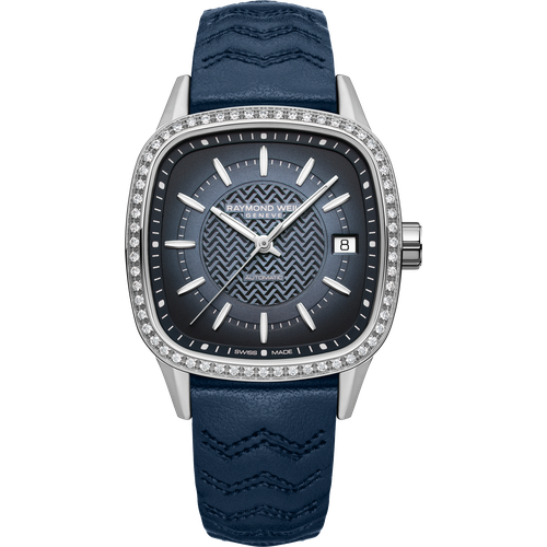 Raymond Weil Freelancer Ladies Automatic Blue Dial Leather Cushion Shape