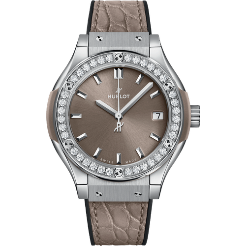 Hublot Classic Fusion Titanium Taupe Diamonds