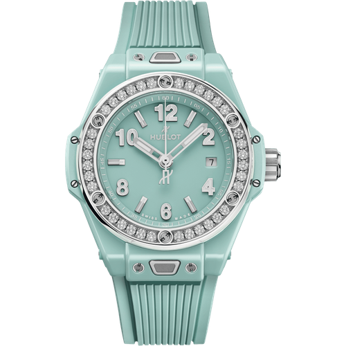 Hublot Big Bang One Click Mint Green Ceramic Diamonds