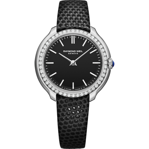 Raymond Weil Toccata Ladies Heritage Diamond Black Dial Leather Quartz