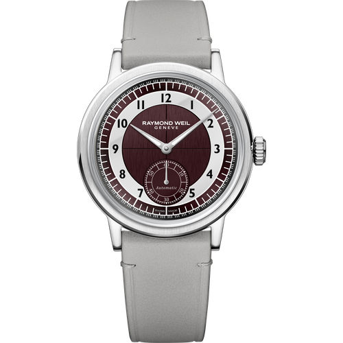 Raymond Weil Millesime Men's Automatic Small Seconds Tuxedo Burgundy and Light Grey Dial