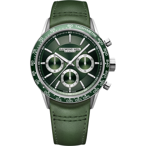 Raymond Weil Freelancer Men's Automatic Chronograph Green Leather
