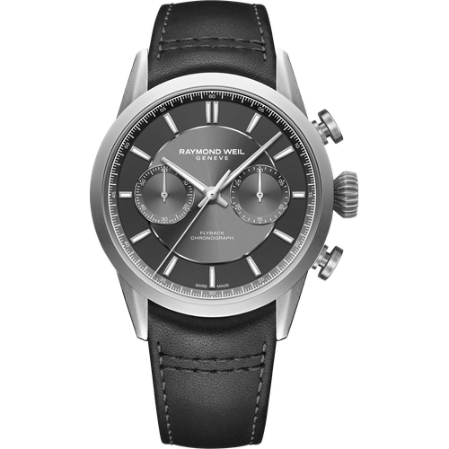 Raymond Weil Freelancer Men's Pilot Flyback Chronograph Leather Automatic Grey Dial