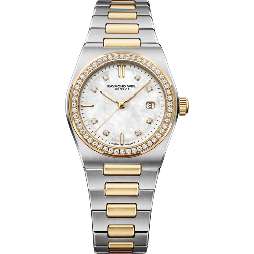 Raymond Weil A.R.T. Mother-of-pearl Dial Diamond-Set Bezel Integrated Two-tone Bracelet Quartz