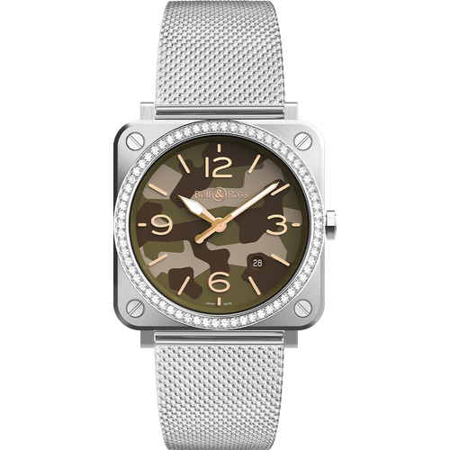 Bell & Ross BRS Green Camo Diamonds