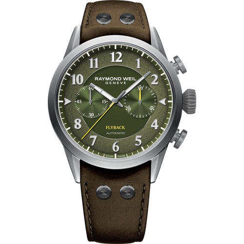 Raymond Weil Freelancer Men's Pilot Flyback Chronograph Leather Automatic