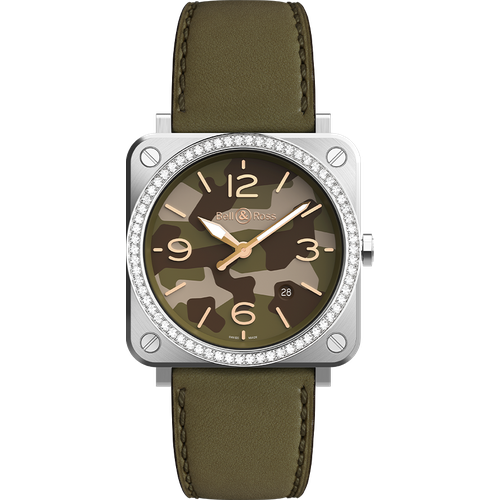 Bell & Ross BRS Green Camo Diamonds
